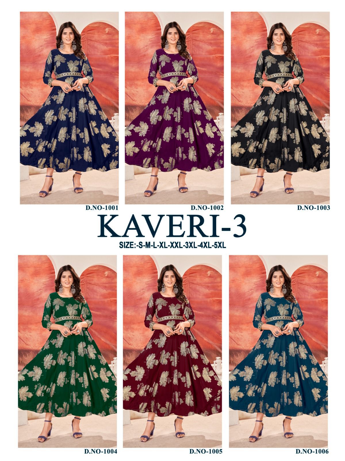 Kaveri 3 Gold Printed Georgette Anarkali Kurtis Wholesale Market In Surat